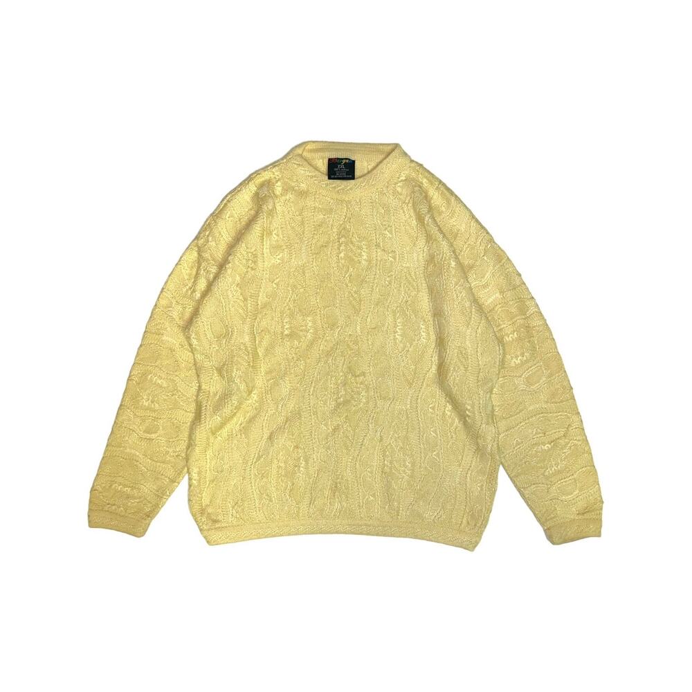 Vintage Bergati Cable Knit Coogi Style 3D Texured Sweater